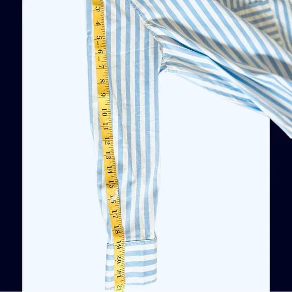 AYR The Deep End Shirt Women’s Blue White Striped Button Up Long Sleeve Small - Picture 8 of 10